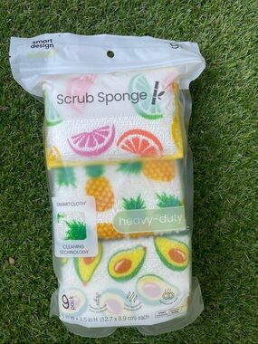 Smart Design Scrub Sponge Set - Fruit Print (Avocado, Pineapple, Citrus)